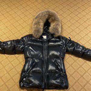 SAM down jacket with fur hood. Size M. WORN ONCE